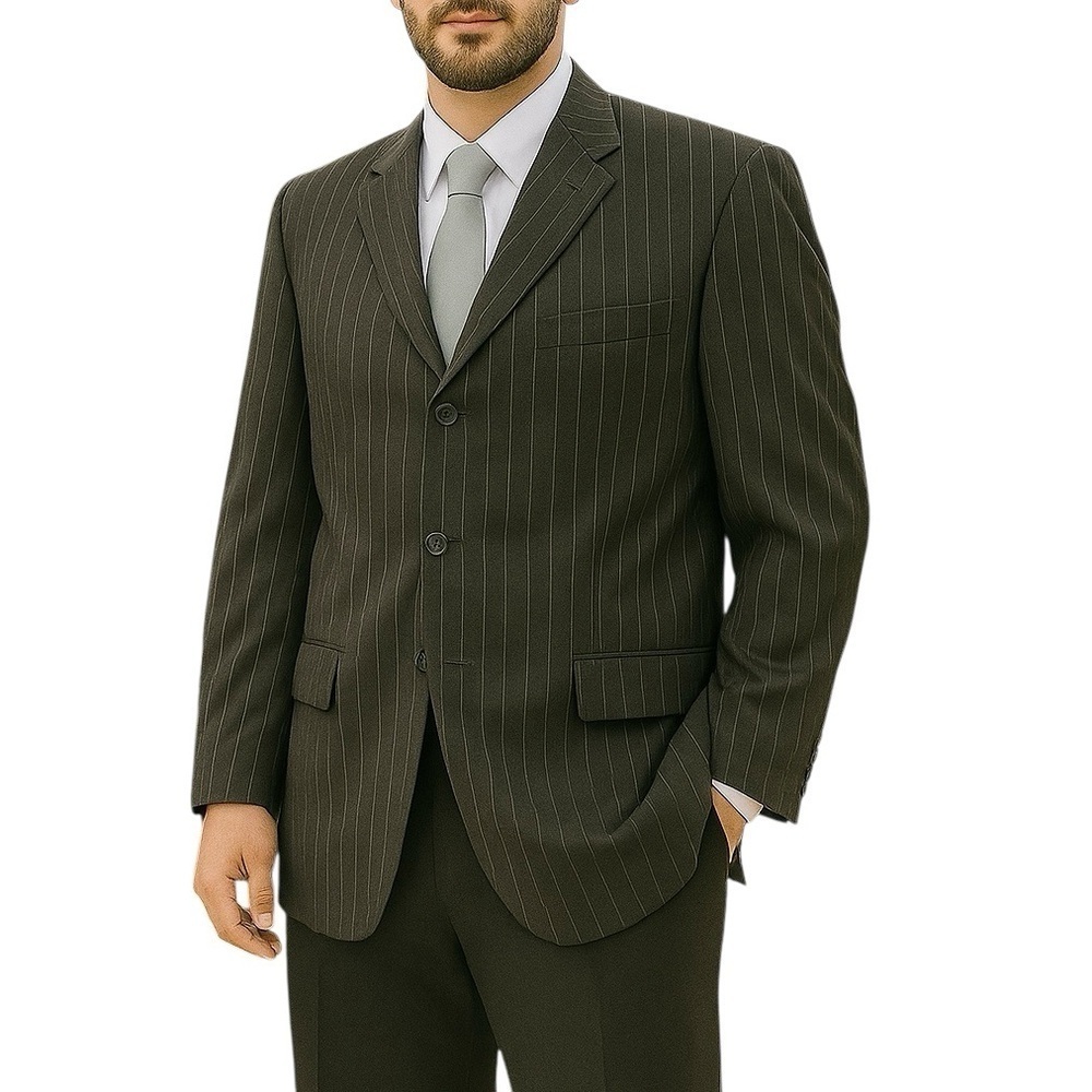 GIANNI VERSACE Vintage 90s Charcoal‎ Pinstripe Spot Coat Blazer